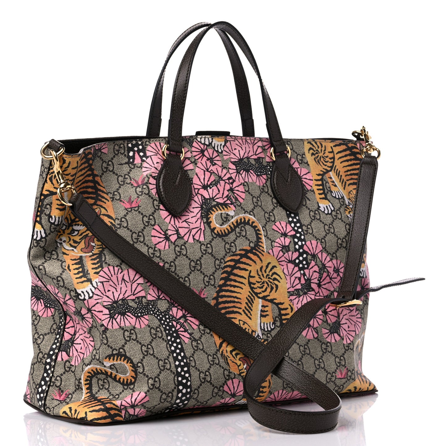 Soft GG Supreme Monogram Bengal Medium Crossbody Tote Beige Pink