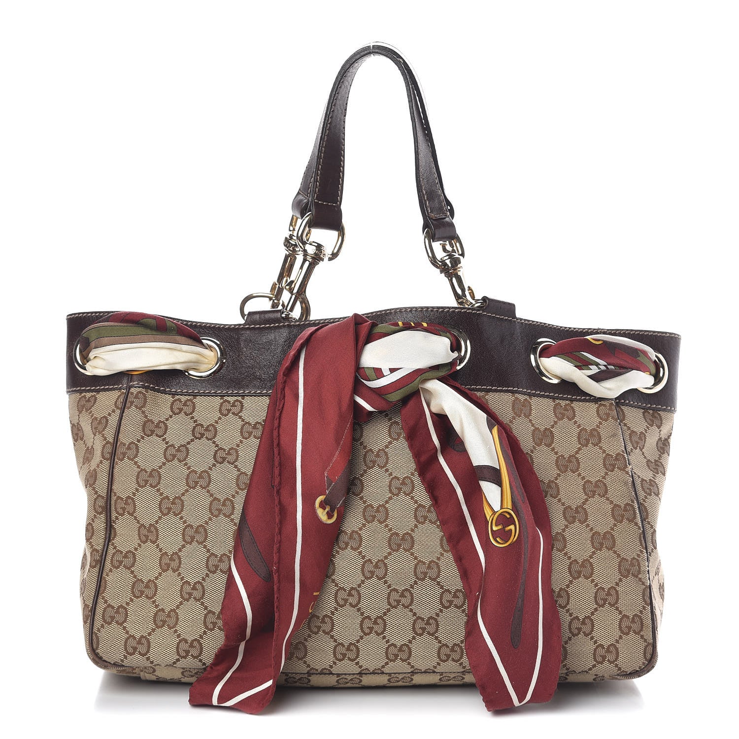 Gucci Monogram Medium Positano Tote Dark Brown 1 of 11