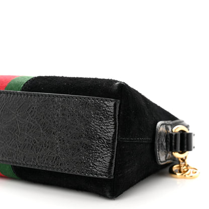Gucci Suede Patent Web GG Small Ophidia Dome Shoulder Bag Black 10 of 12