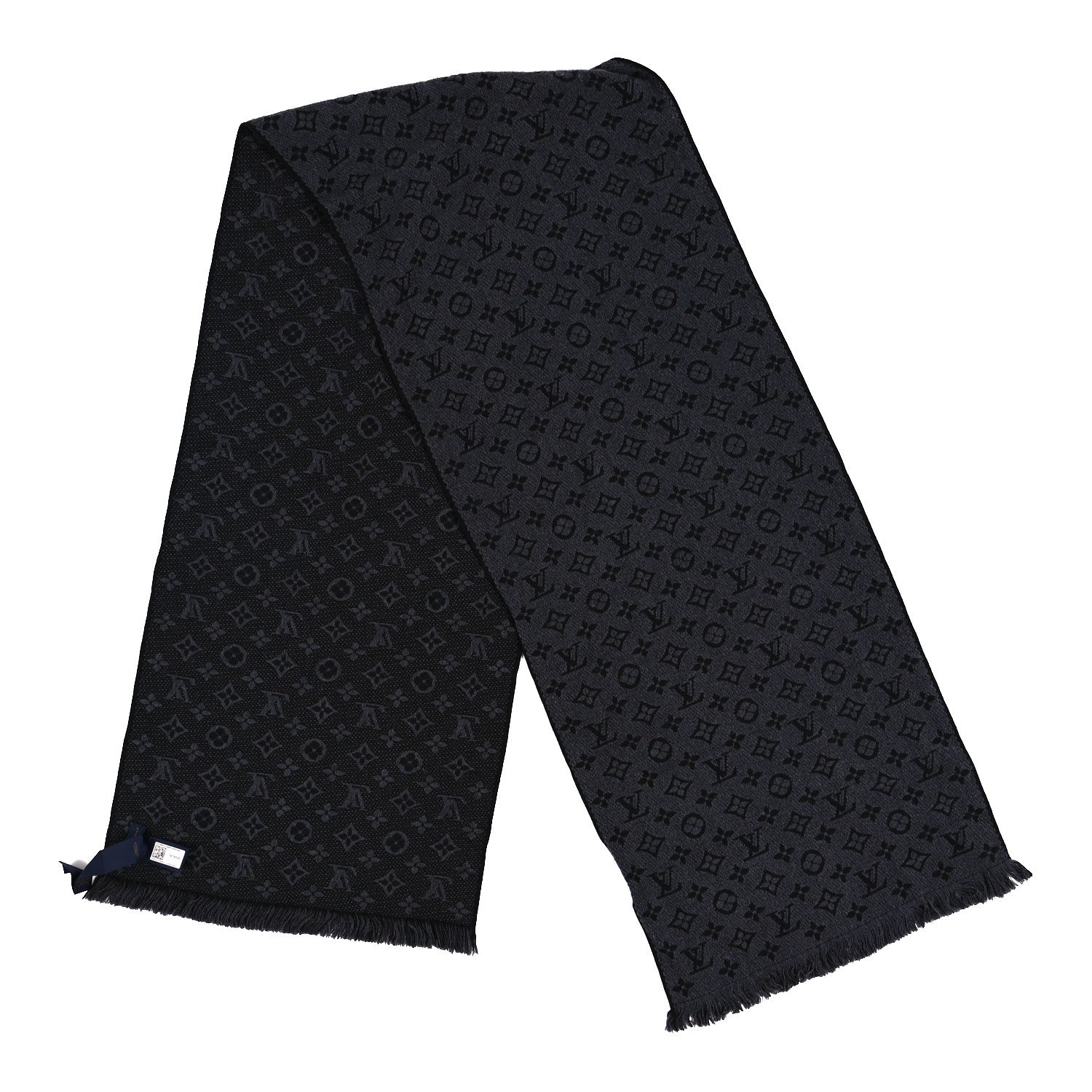 Louis Vuitton Wool Monogram Classic Scarf Grey 2 of 3