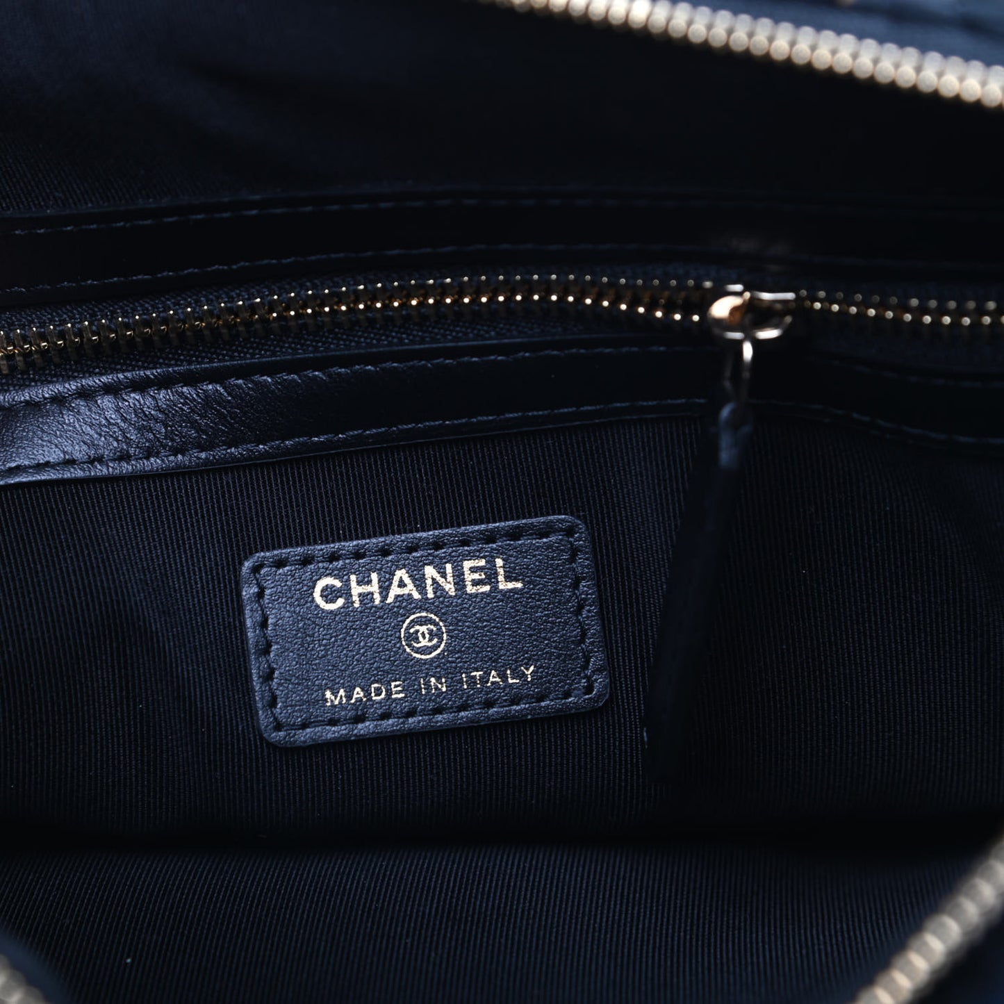Tweed Quilted Large Chanel 19 Pouch Black Navy Gold