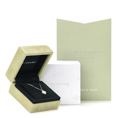 Van Cleef & Arpels 18K Yellow Gold Mother of Pearl Sweet Alhambra Pendant Necklace 7 of 7