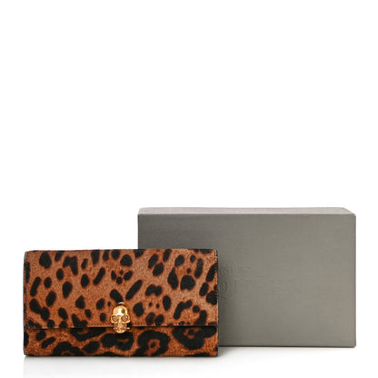 Alexander McQueen Calf Hair Leopard Print Skull Continental Wallet 20 of 20