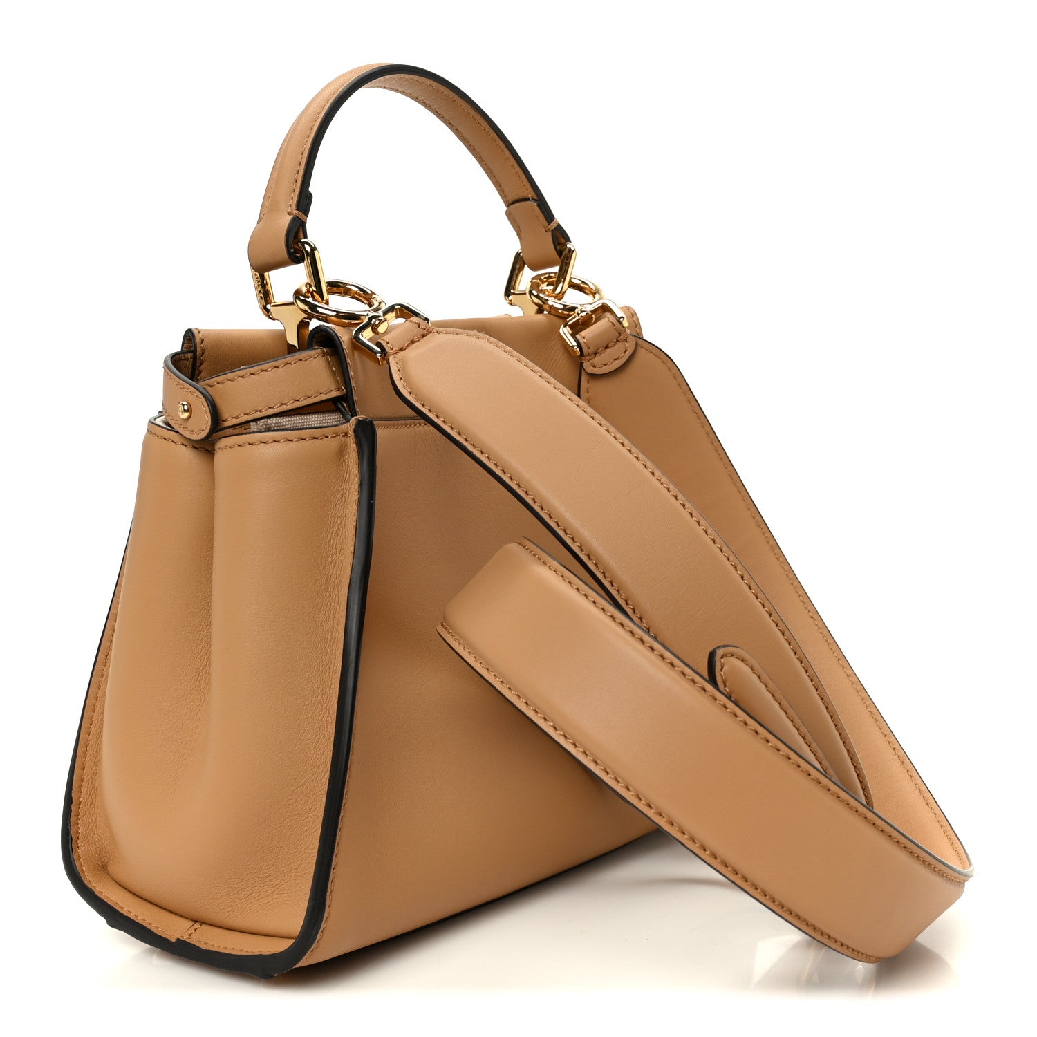 Fendi Vitello Seta Canvas FF Embroidered Mini Peekaboo Iconic