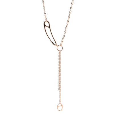 Hermes 18K Rose Gold Diamond GM Chaine d'Ancre Punk Lariat Necklace 1 of 5
