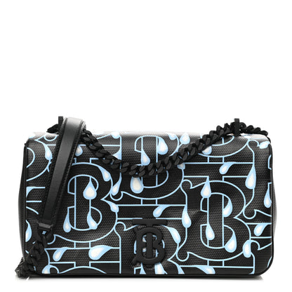 Burberry X SAKS Cotton Monogram TB Print Small Lola Bag Black Multicolor 1 of 10