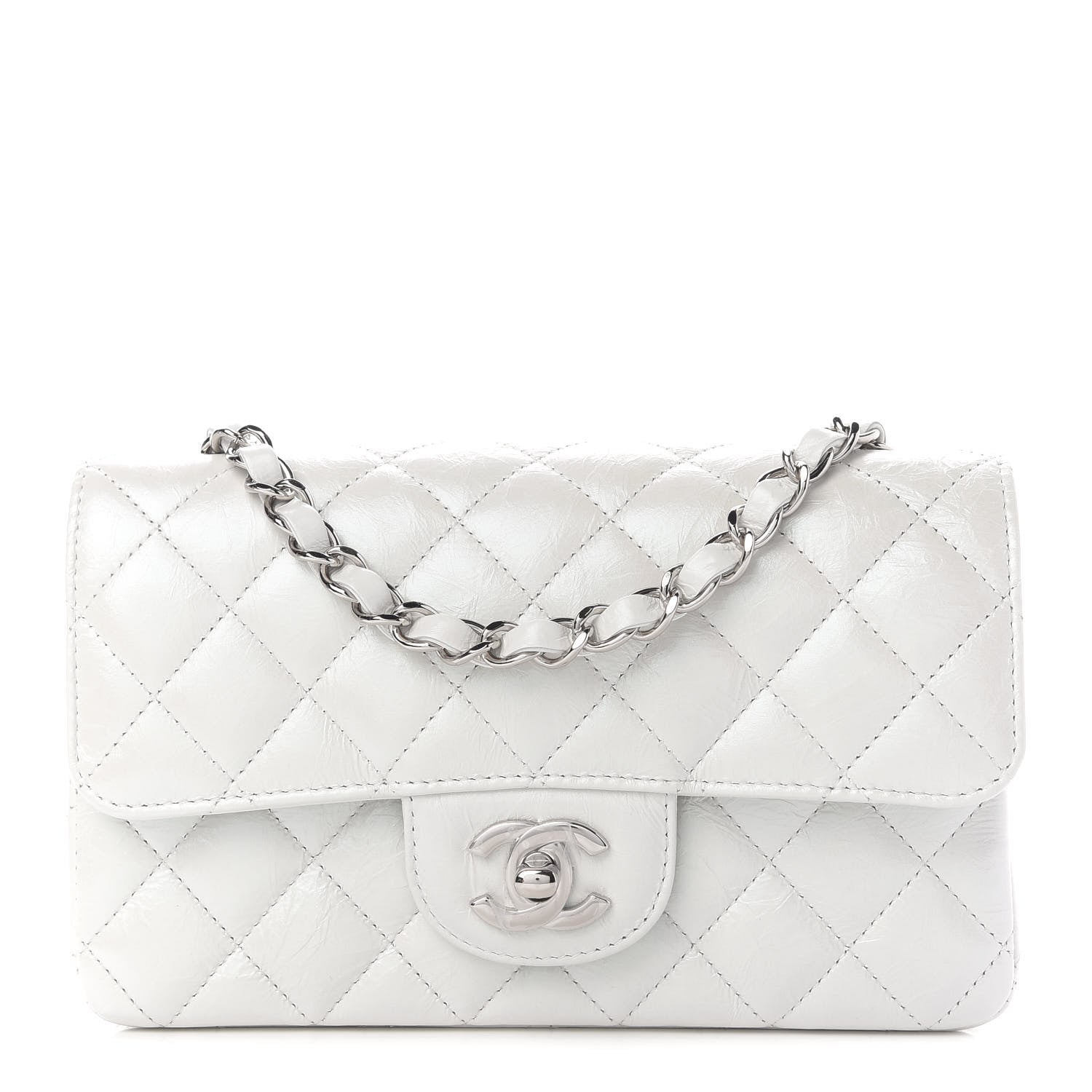 Chanel Calfskin Quilted Mini Rectangular Flap White 1 of 8