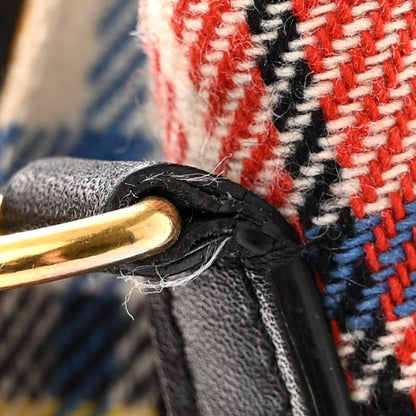 Celine Tartan Calfskin Nano Luggage Red Blue 12 of 18