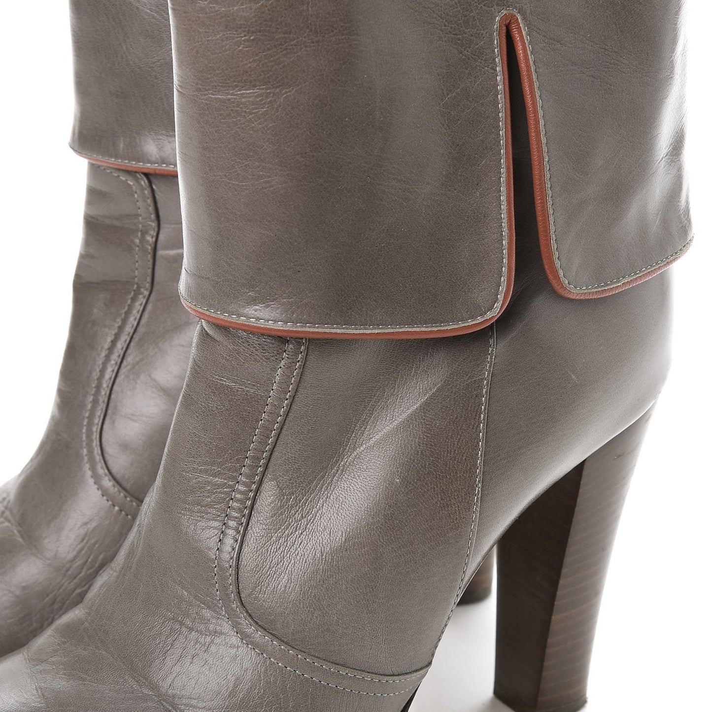 Sheepskin Fold Over Ankle Boots 39 Grey