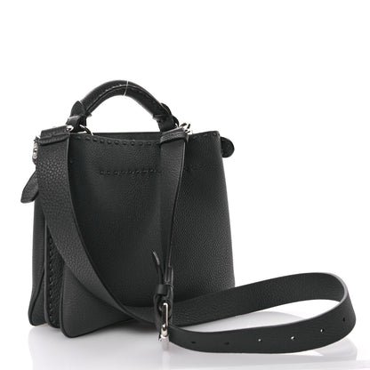 Fendi Cuoio Romano Selleria Macro Stitchings Small Peekaboo Carbon Asfalto 3 of 9