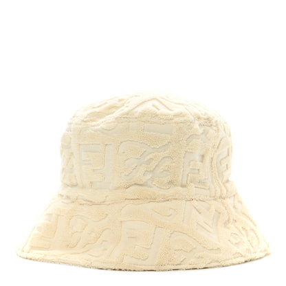 Fendi Terrycloth Karligraphy Embroidered Bucket Hat S White 1 of 9