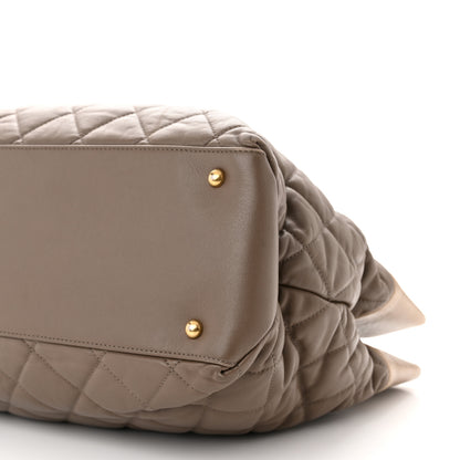 Chanel Calfskin Quilted Large Soft Elegance Tote Beige 12 of 13