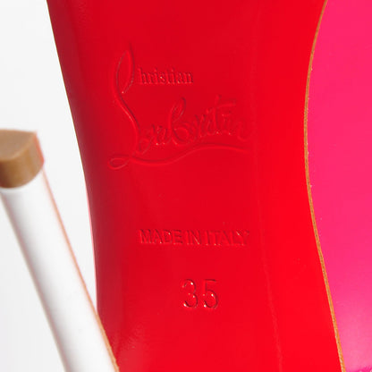 Christian Louboutin Matte Calfskin Jazz Calf Fluo So Kate 120 Pumps 35 Fuchsia White 6 of 6