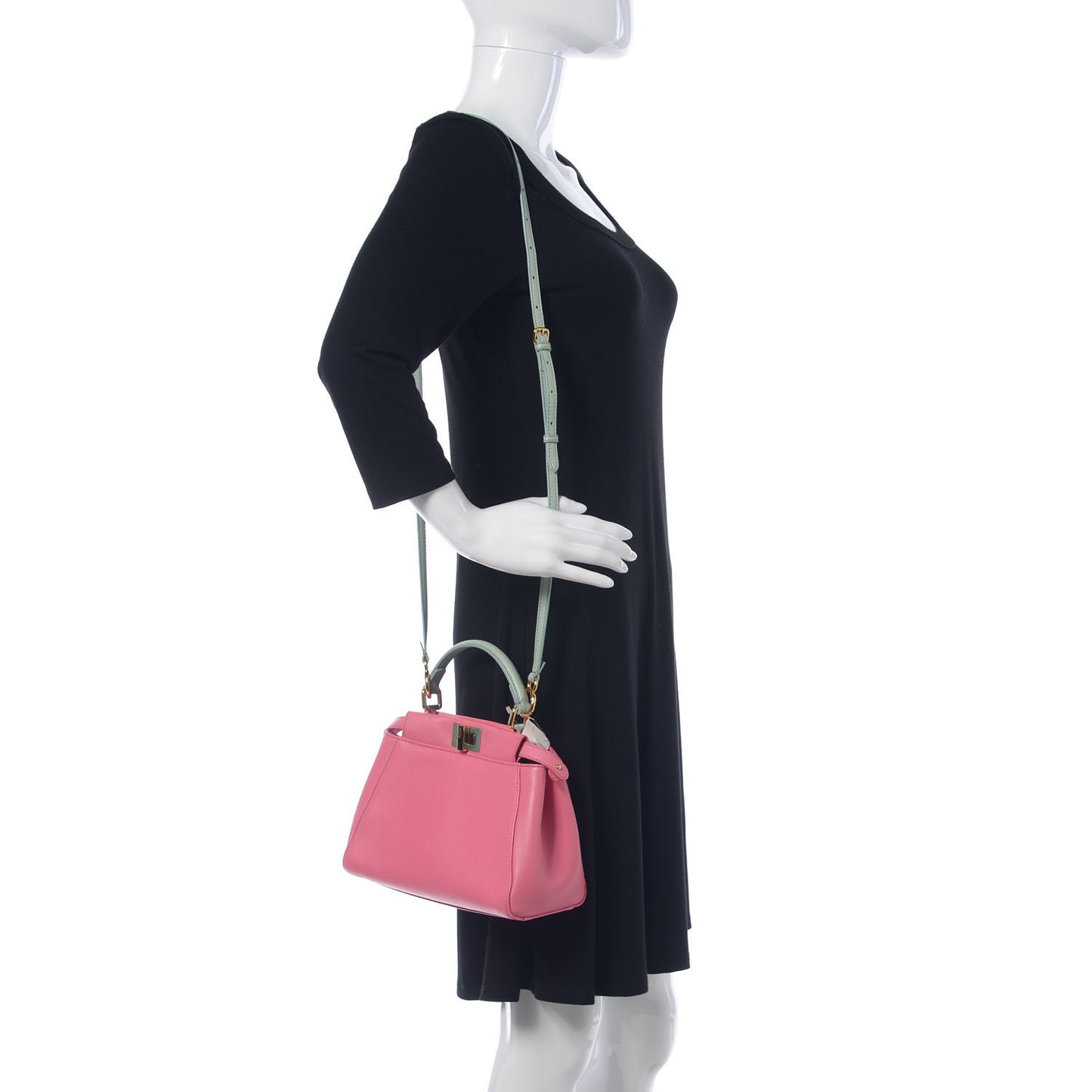 Nappa Colorblock Mini Peekaboo Iconic Satchel Rosa Fluo Oxigen Slate
