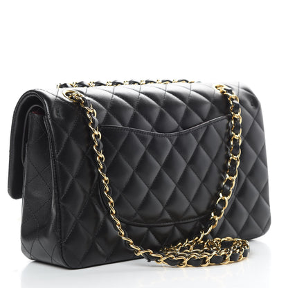 Chanel Lambskin Quilted Medium Double Flap Black 3 of 14