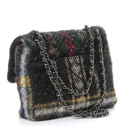 Chanel Mohair Quilted Tartan Day Flap Dark Multicolor 3 of 9