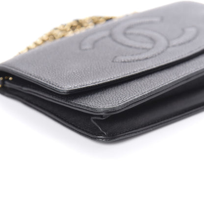 Chanel Caviar Timeless CC Wallet On Chain WOC Black 6 of 11