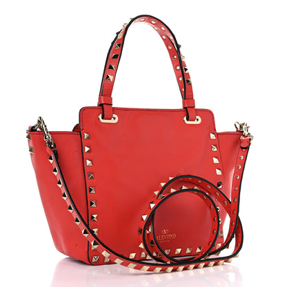 Valentino Garavani Vitello Mini Rockstud Tote Red 2 of 16