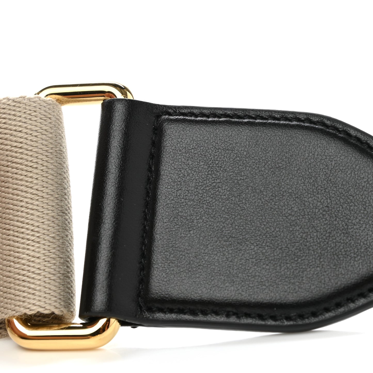 Canvas Shoulder Strap Black Beige