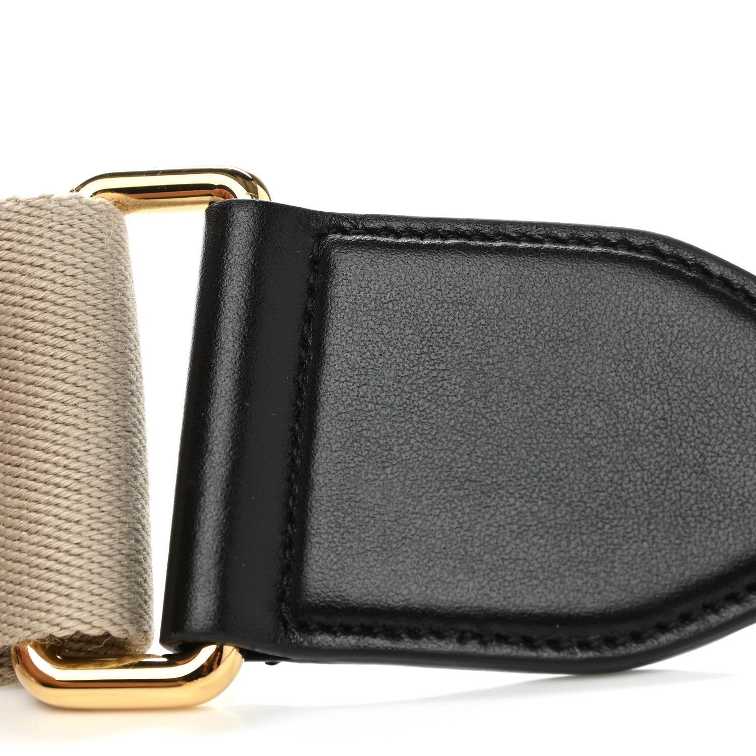 Gucci Canvas Shoulder Strap Black Beige 6 of 6