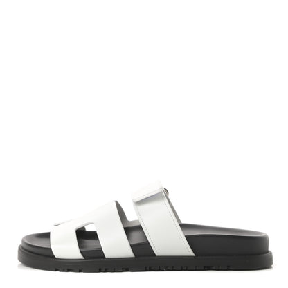 Hermes Calfskin Womens Chypre Sandals 36 White 1 of 8