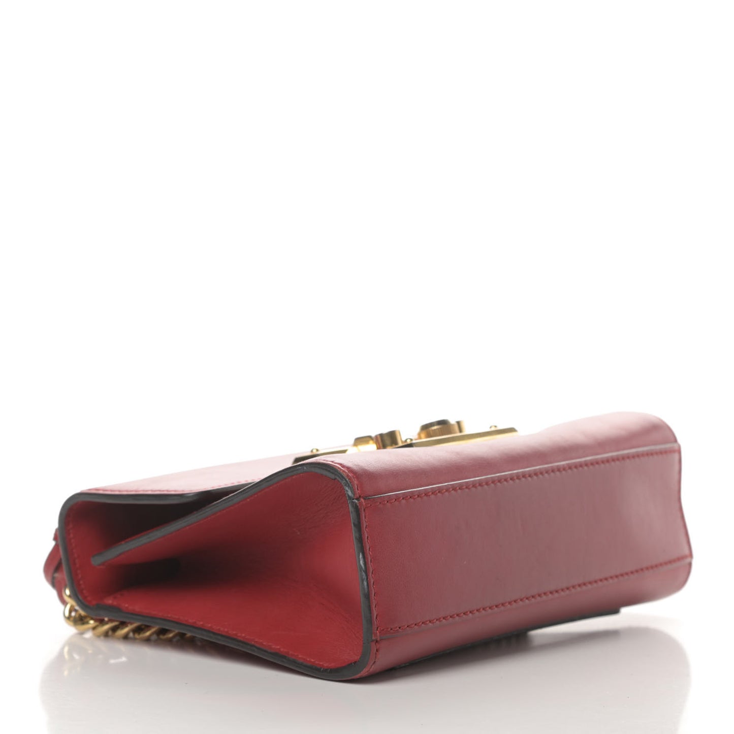 Calfskin Small Padlock Shoulder Bag Hibiscus Red