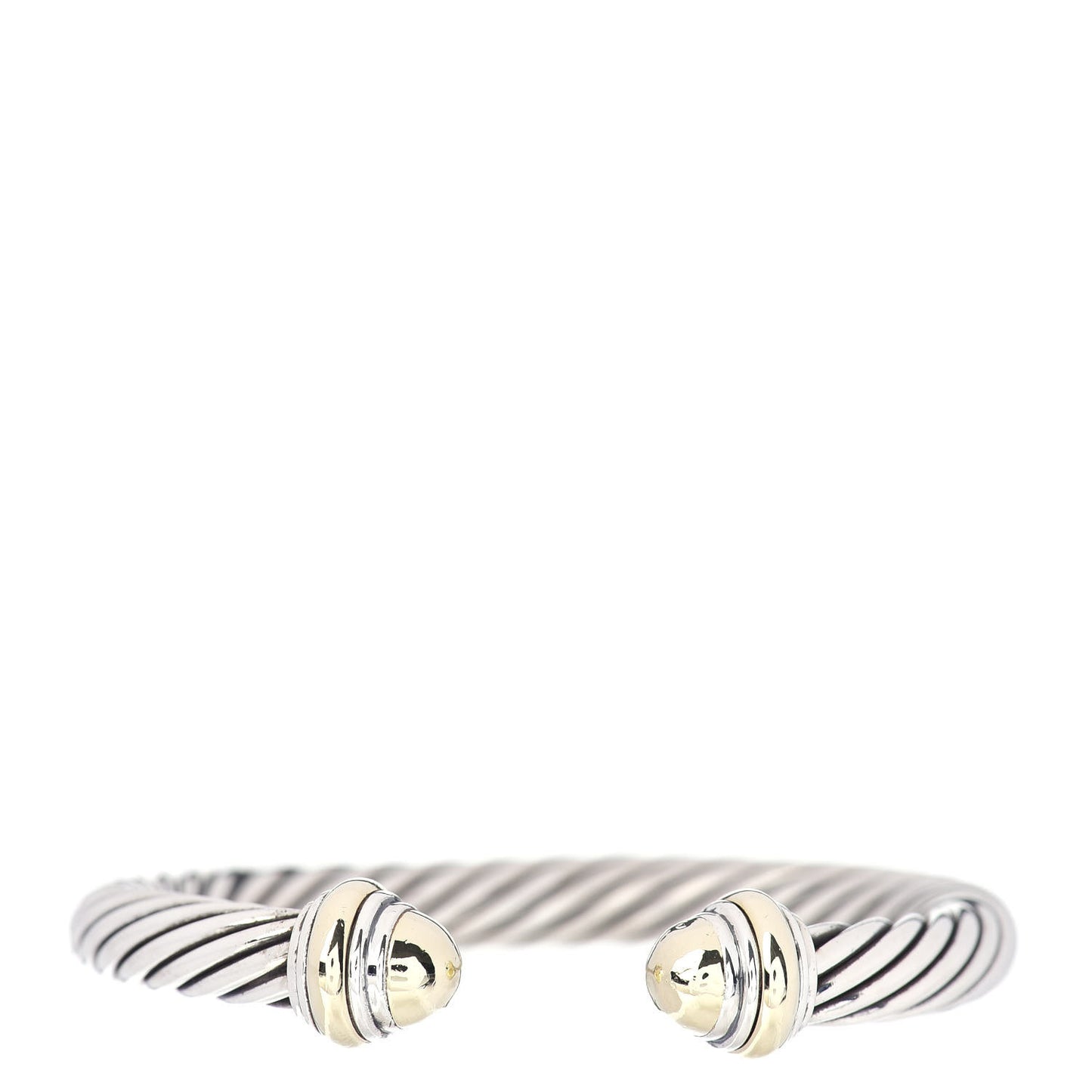 Sterling Silver 14K Yellow Gold 7mm Cable Classics Bracelet