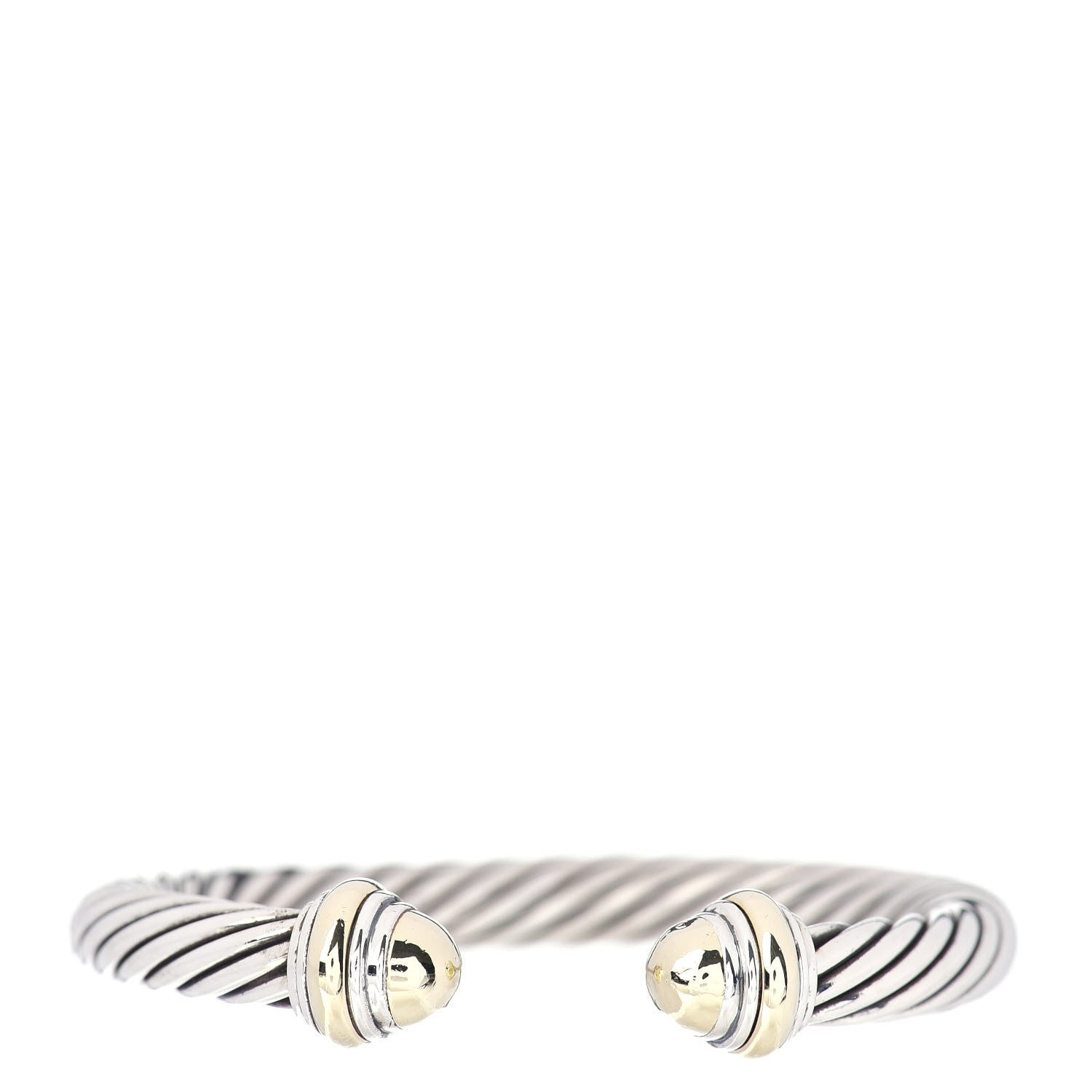 David Yurman Sterling Silver 14K Yellow Gold 7mm Cable Classics Bracelet 1 of 4