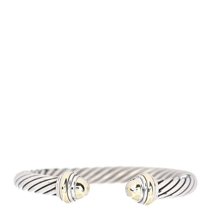 David Yurman Sterling Silver 14K Yellow Gold 7mm Cable Classics Bracelet 1 of 4