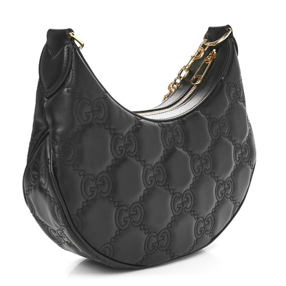 Gucci Calfskin GG Matelasse Small Hobo Shoulder Bag Black 3 of 11