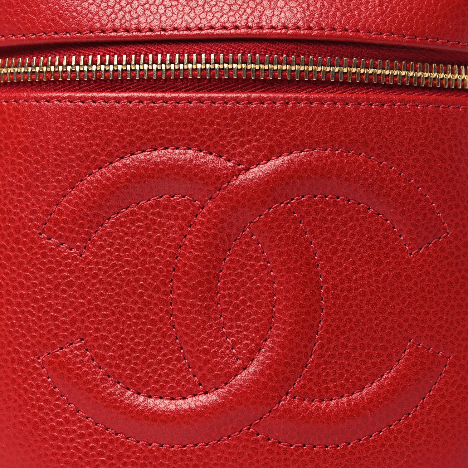 Chanel Caviar Vanity Cosmetic Case Red 9 of 13