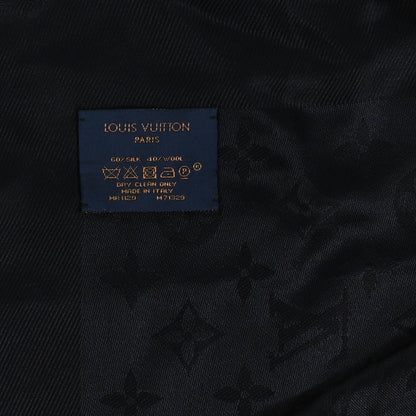 Louis Vuitton Silk Wool Monogram Shawl Black 3 of 4