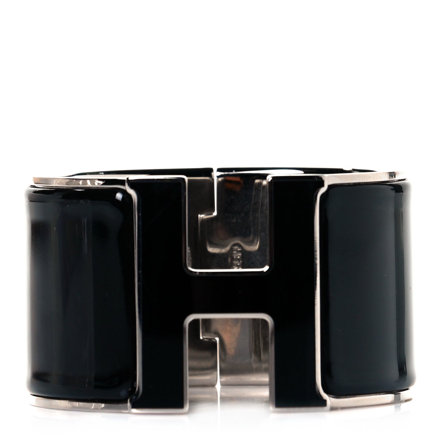 Enamel Extra Wide Clic Clac H Bracelet PM Black