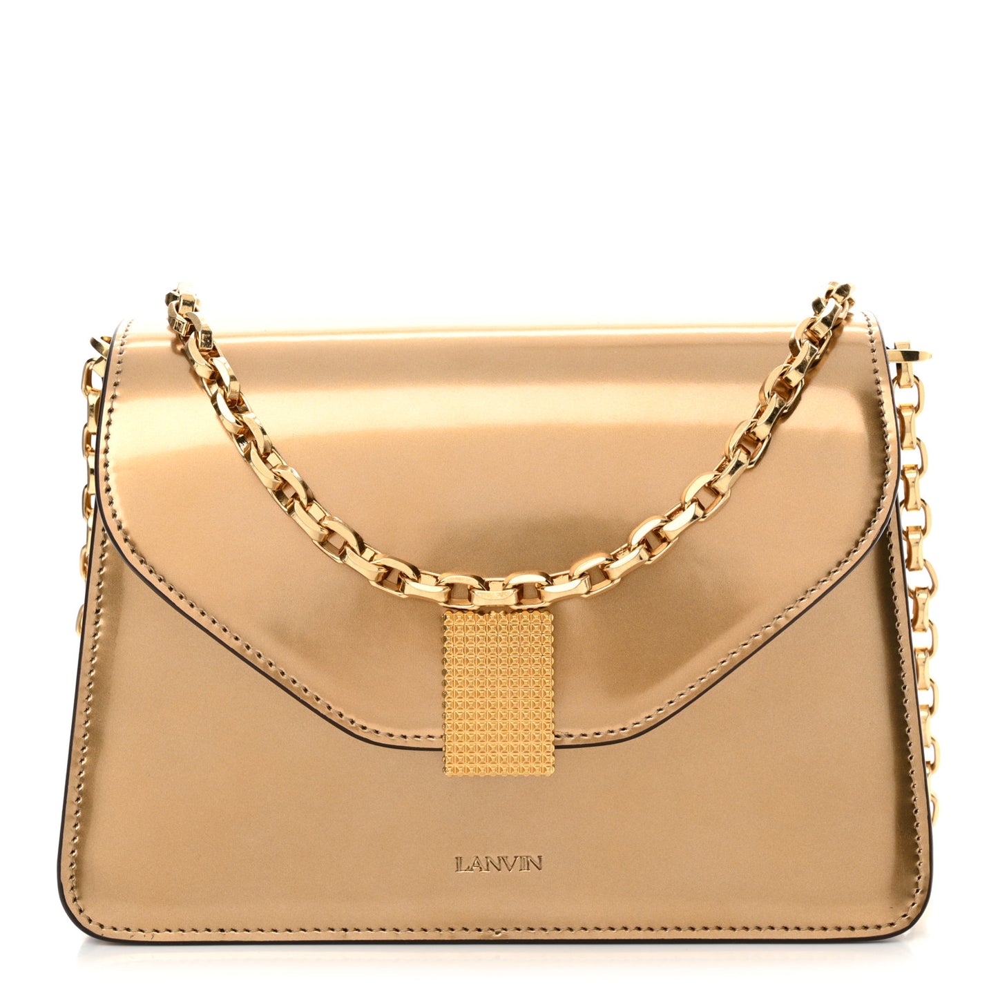 Metallic Calfskin Concerto Bag Gold