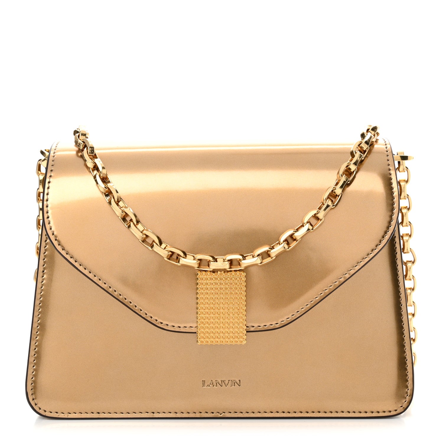 Lanvin Metallic Calfskin Concerto Bag Gold 1 of 12
