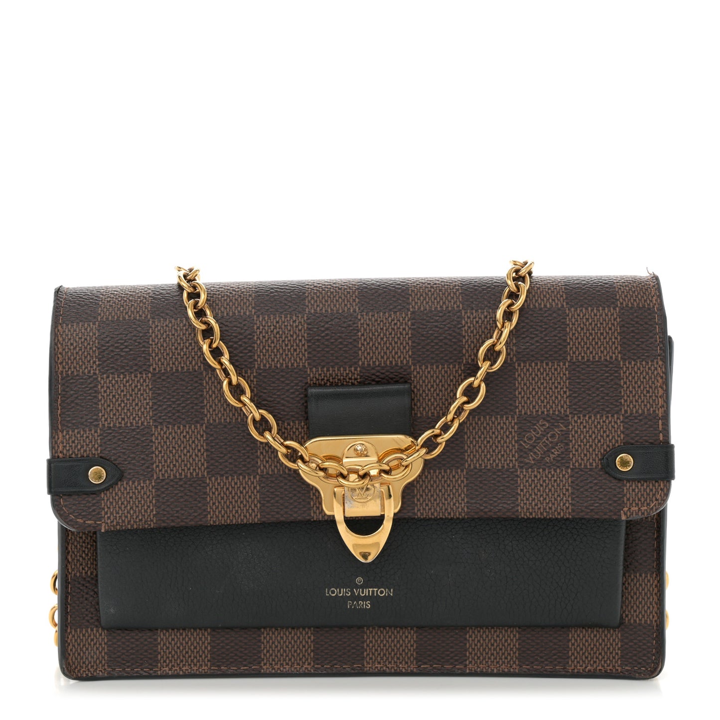 Damier Ebene Vavin Chain Wallet Black