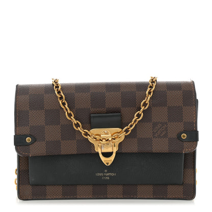 Louis Vuitton Damier Ebene Vavin Chain Wallet Black 1 of 13