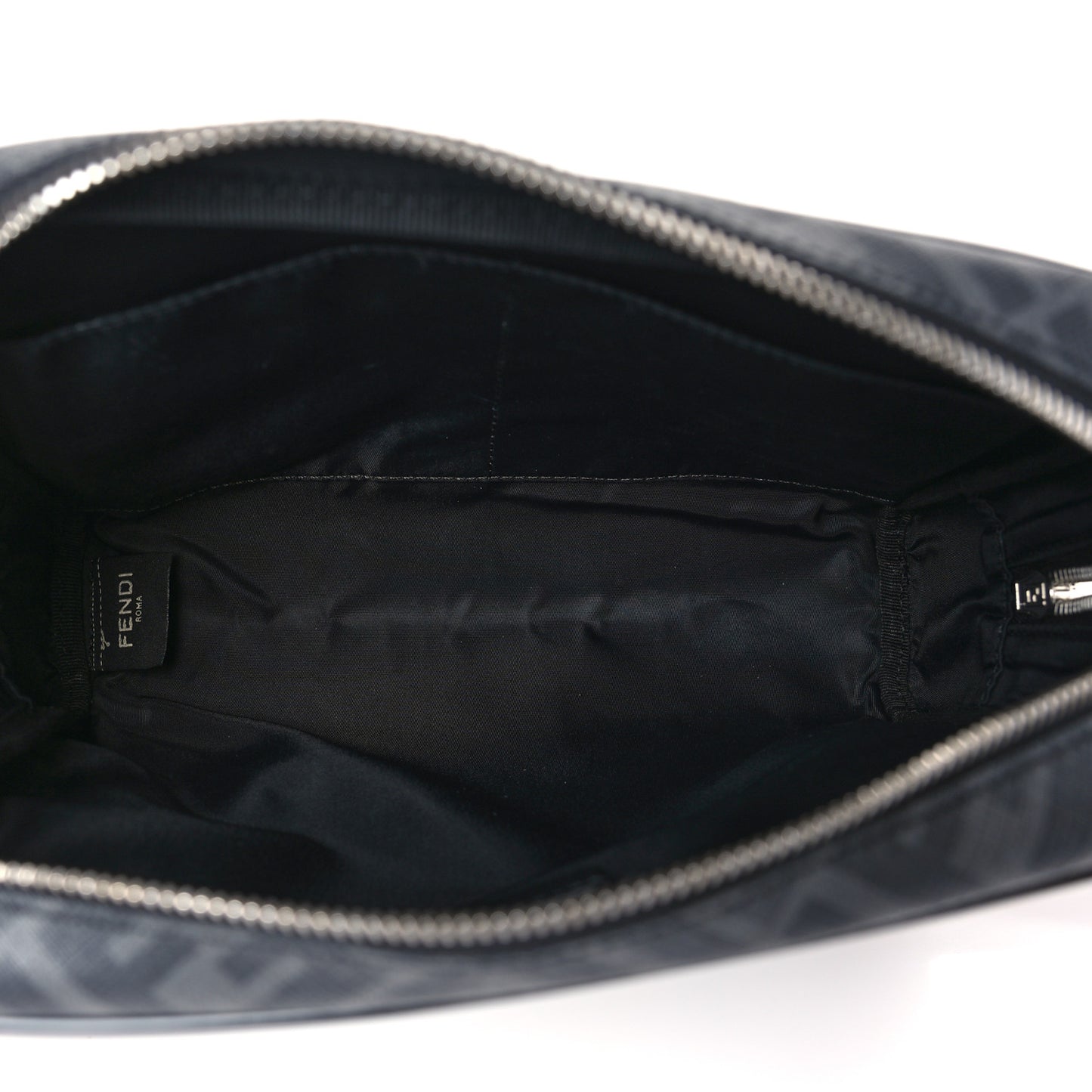 Glazed Fabric Vitello Brush FF 1974 Toiletry Case Black