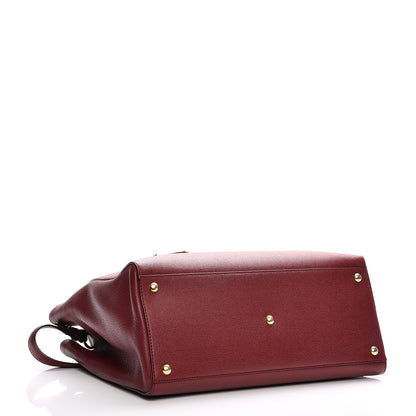 Fendi Vitello Elite Regular 2Jours Tote Rosso Scuro Ciliegia 5 of 11