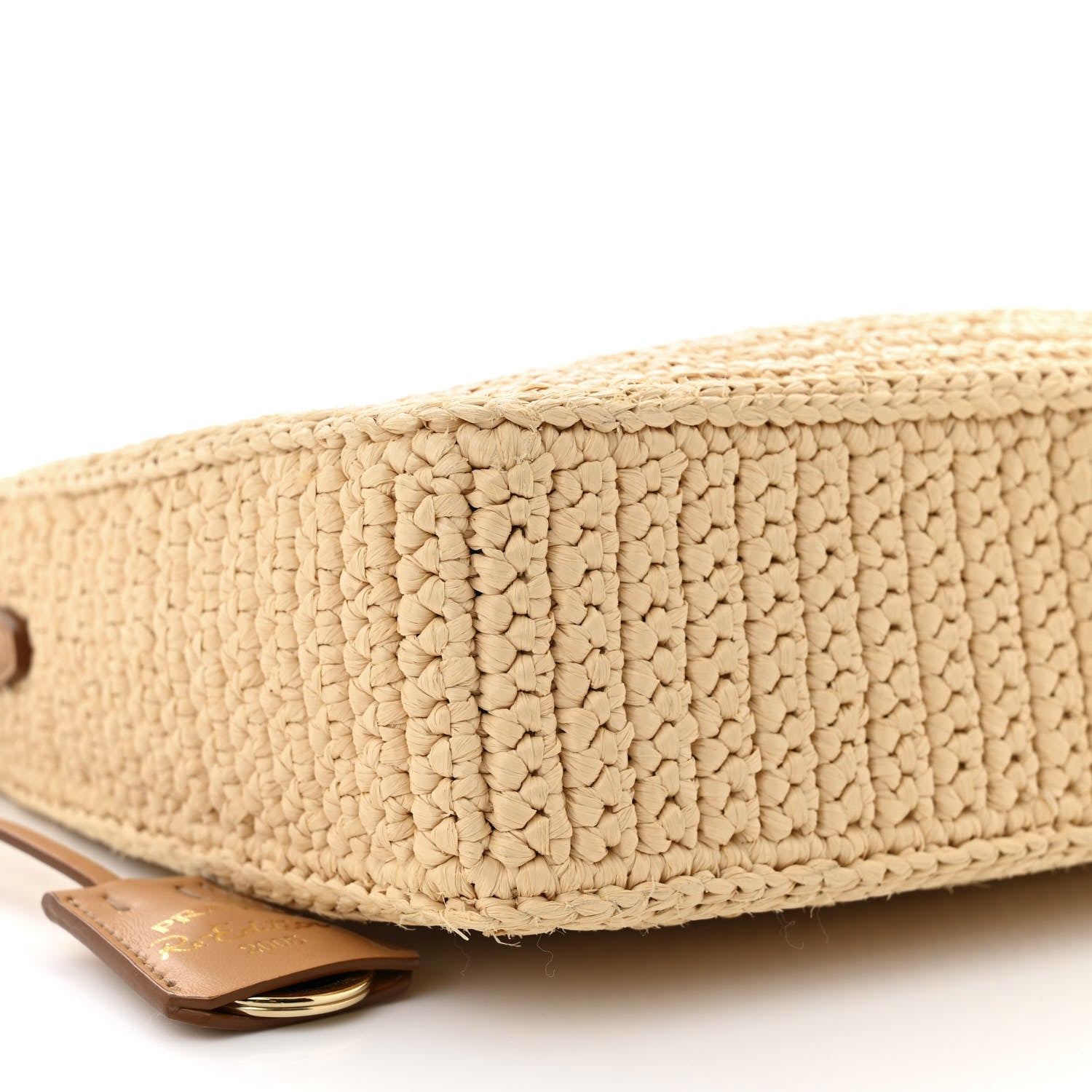 Prada Yarn Raffia Effect Crochet Re-Edition 2005 Shoulder Bag Naturale 10 of 12