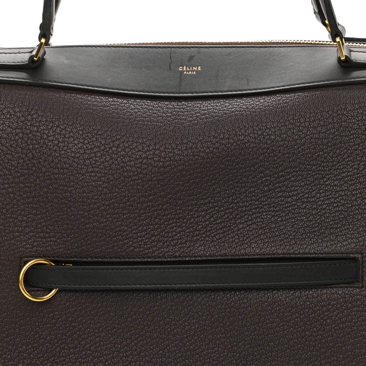 Celine Goatskin Smooth Calfskin Medium Ring Bag Dark Taupe 7 of 11