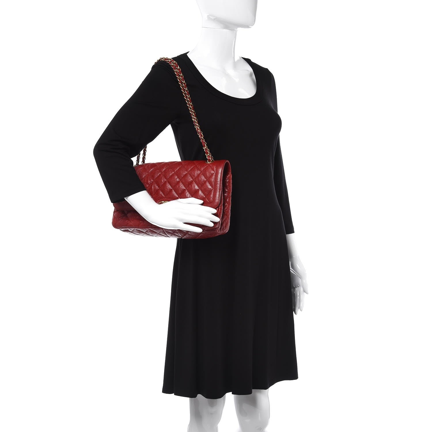 Chanel Crumpled Grained Calfskin Flap Red 2 of 8