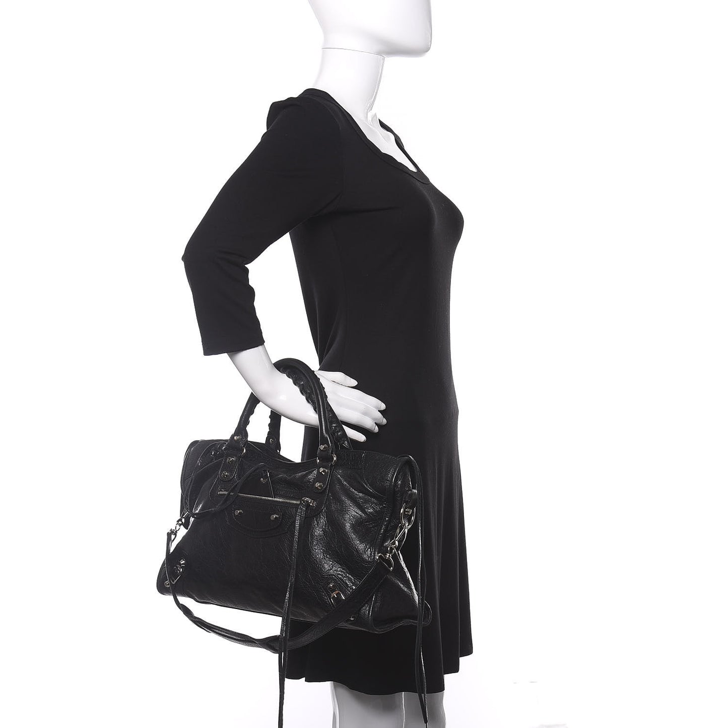 Agneau Classic Silver Hardware City Black