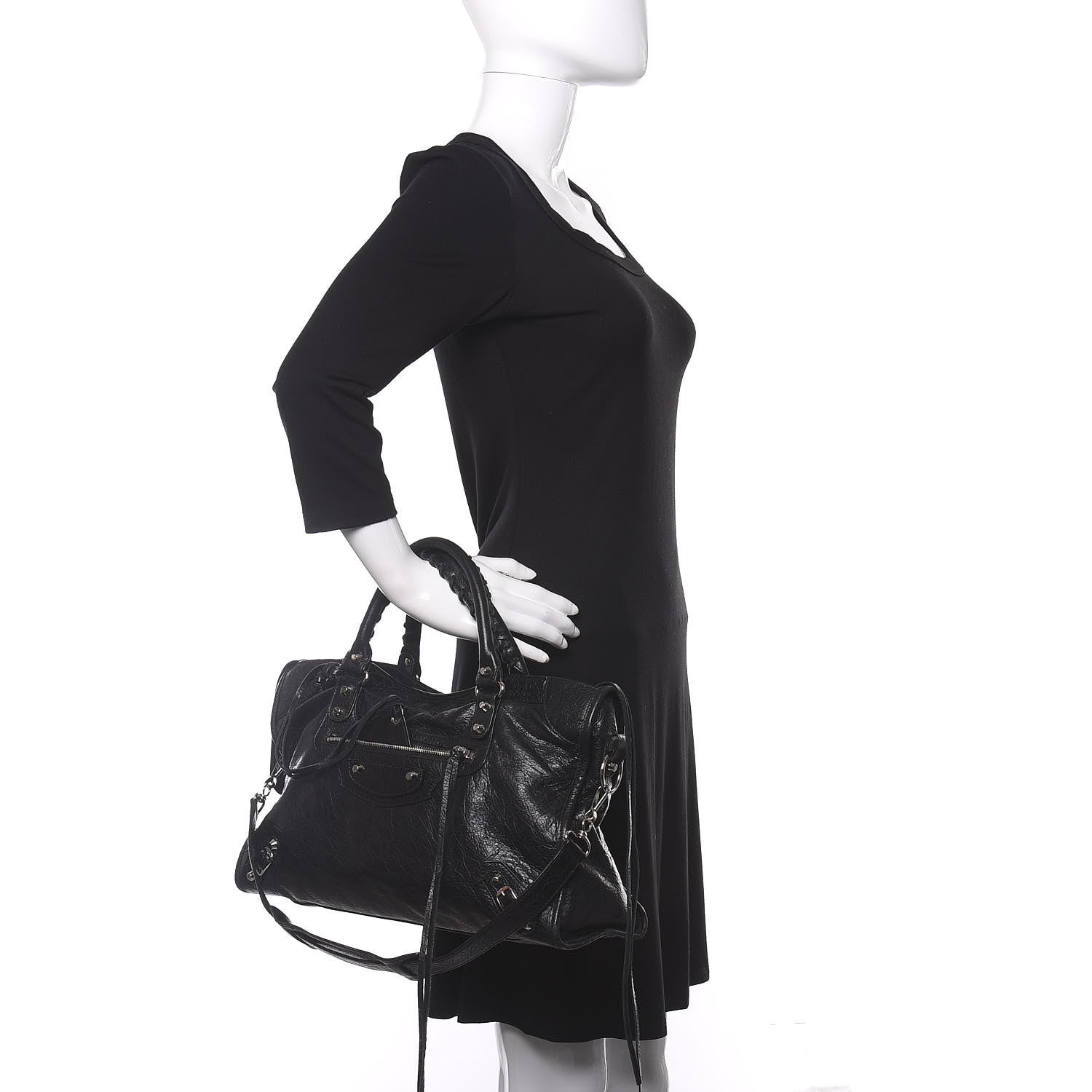 Balenciaga Agneau Classic Silver Hardware City Black 2 of 8