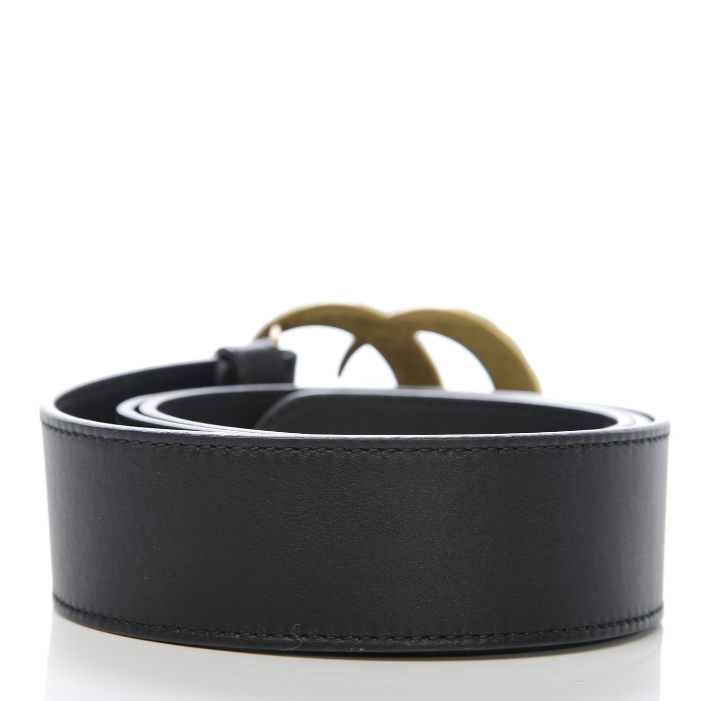 Moon Calfskin Pearl Double G 40mm Belt 90 36 Black Cream