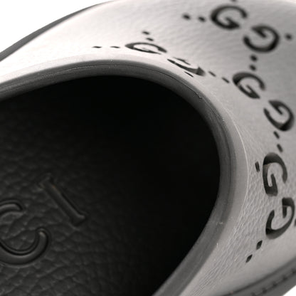 Gucci Rubber GG Monogram Perforated Elea Platform 55mm Lug Sole Sandals 36 Black 12 of 13