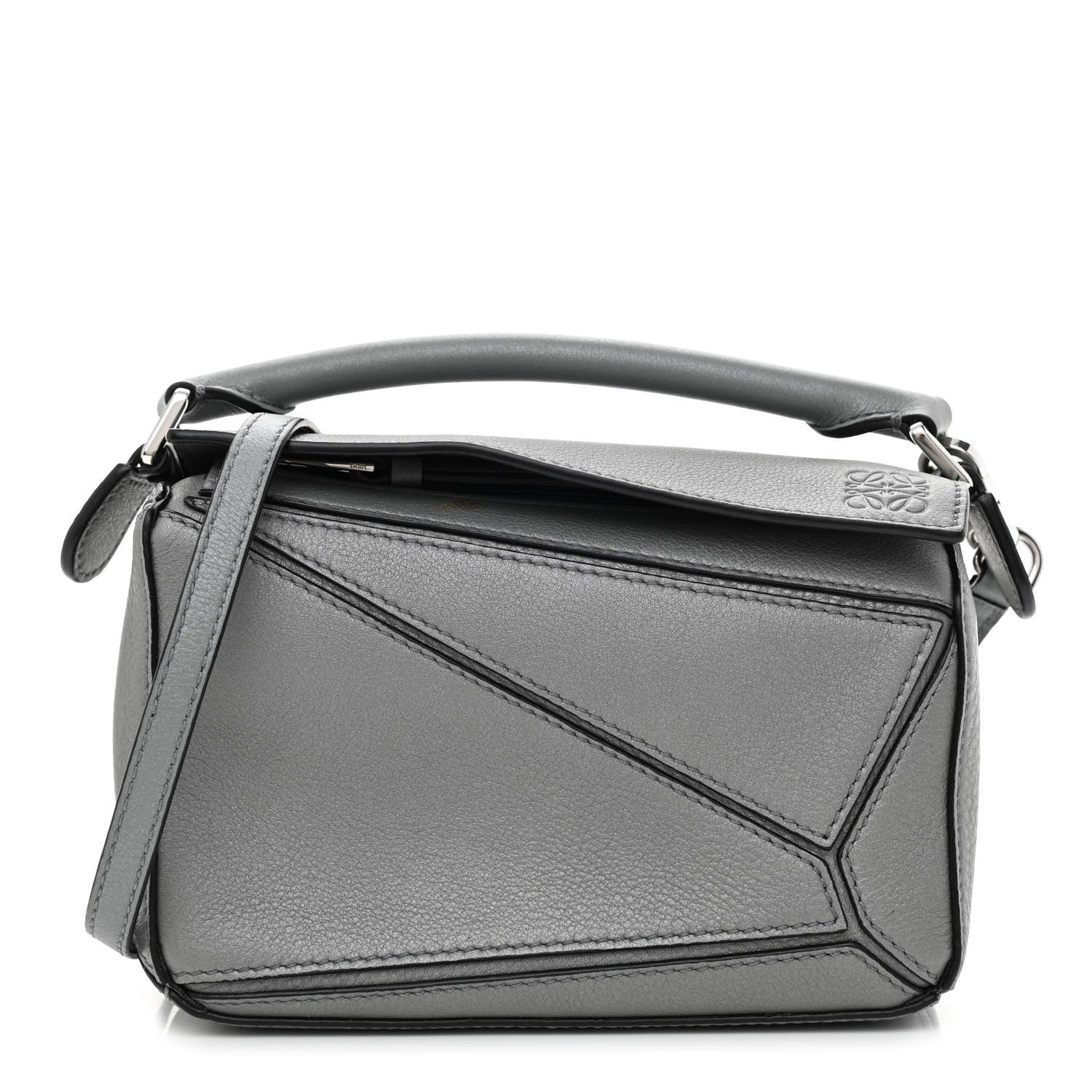 Loewe Metallic Calfskin Mini Puzzle Bag Gunmetal 1 of 11