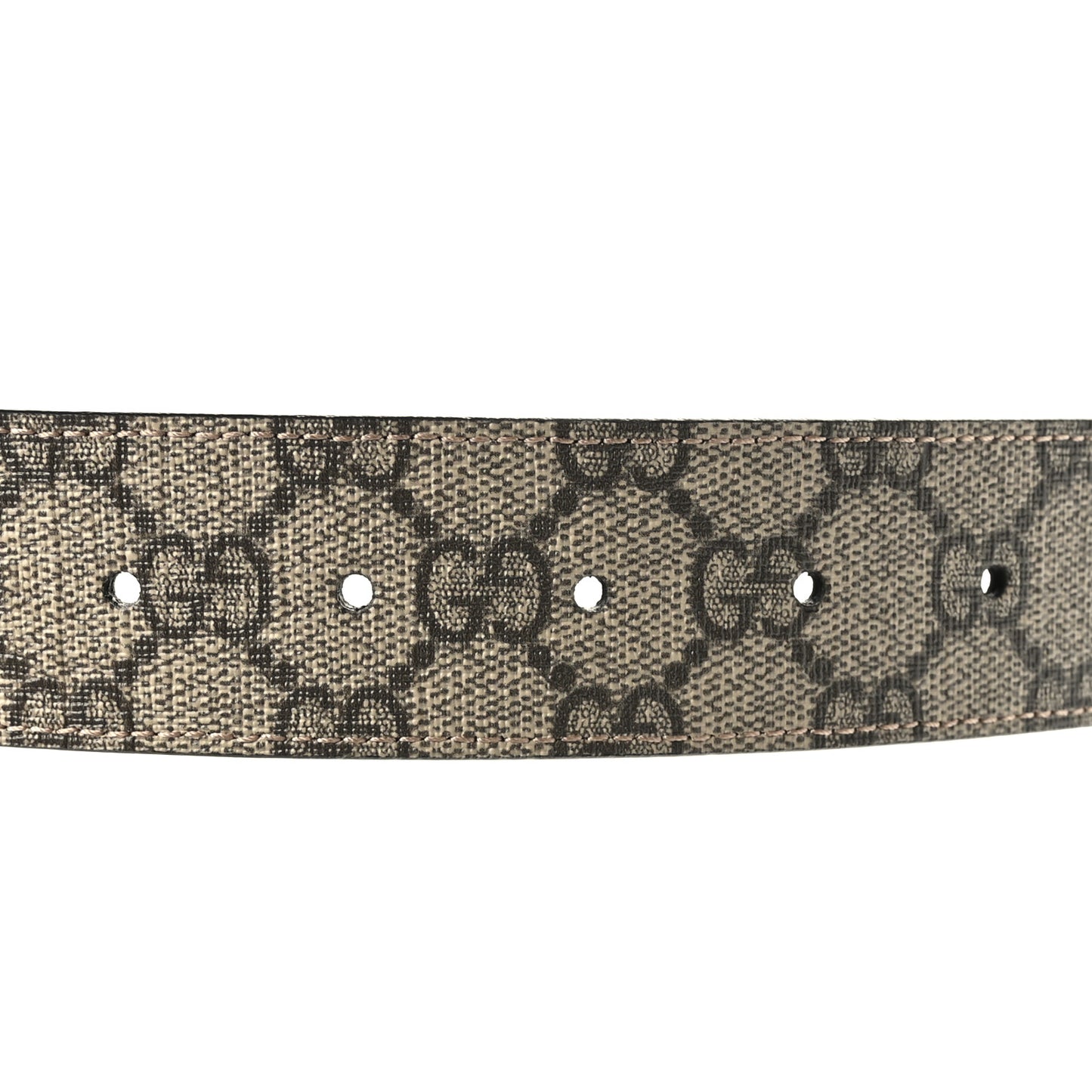 GG Supreme Monogram Selleria Calfskin Interlocking G Reversible 37mm Belt 90 36 Beige Ebony Black