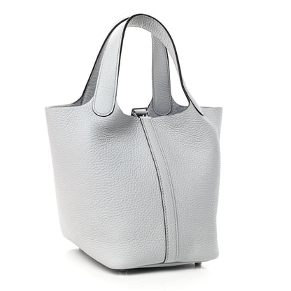 Hermes Taurillon Clemence Picotin Lock 18 PM Bleu Pale 2 of 4