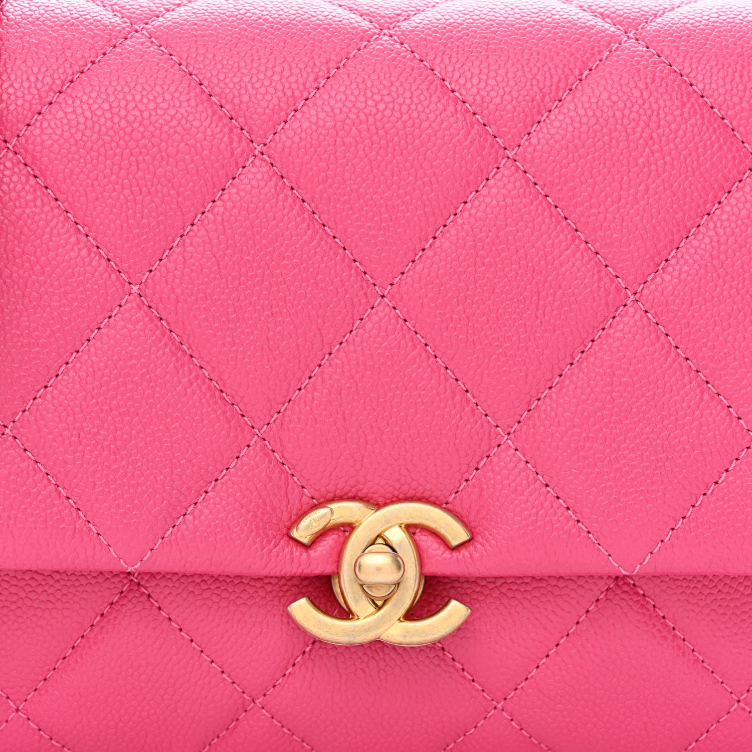 Chanel Shiny Caviar Quilted Small Chain Melody Flap Dark Pink 8 of 11